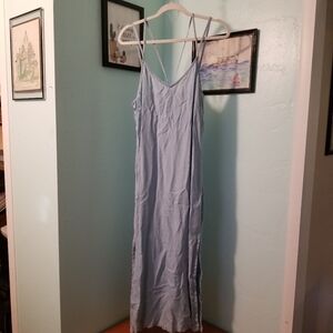 Strappy slip dress aerie size Large chambray lyocell